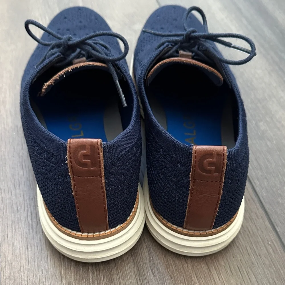 Cole Haan Dark Blue Knit Oxfords